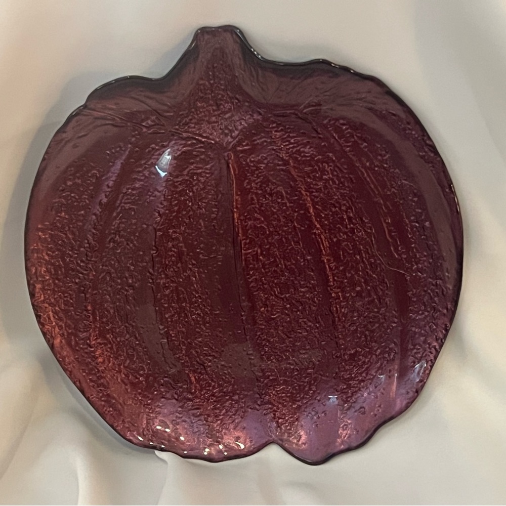 Akcam Pumpkin Serving Platter Plate Purple 11”